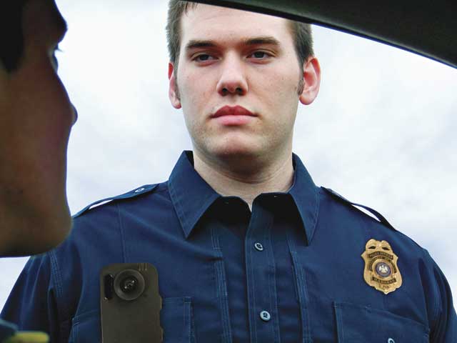 Digital Ally's FirstVu is designed to be worn on an officer's shirt and uses the same software as its in-car video.
