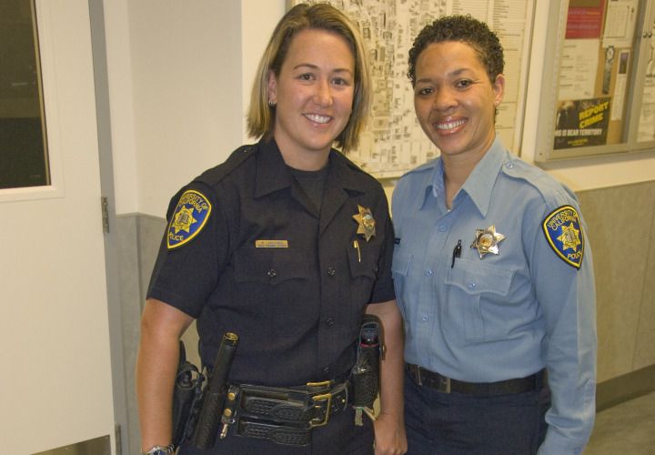 University of California, Berkeley police officers Ally Jacobs (left) and Lisa Campbell have been credited with closing an 18-year-old kidnapping case. Photo via UC Berkeley news center.
