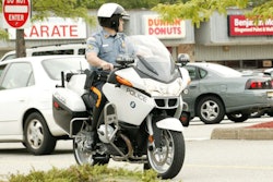 BMW offers two police motorcycles: the R1200 RT-P (pictured) and G650. The RT-P, which is favored by the CHP and Los Angeles County Sheriff's Department, is the police version of a civilian model that offers an 1170 cc boxer twin motor rated at 110 hp. The bike uses two batteries: one to start and an auxiliary to run the lights, onboard computer and other gear. There are analog and digital speedometers; the later allows the officer to pace a vehicle, monitor its speed and store that information in the onboard computer. The bike arrives with mounts for a shotgun, baton, radio and laser gun. Photo via BMW Motor Co.