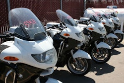 California sold five high-mileage BMW motorcycles used by the California Highway Patrol at its 'Great California Garage Sale' auction. Gov. Arnold Schwarzenegger signed one of the motorcycles. Photo courtesy of the state's DGS.