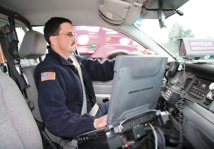 Patrol officers today rely on ruggedized computers in their cars to provide vital information and withstand the rigors of constant hard use.
