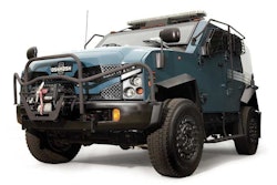 Oshkosh Defense's TPV is built on a Ford F550 chassis with a 325-horsepower, turbocharged V-8 engine.