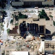 Overview of Murrah building after bombing in 1995. Image via Wikimedia.