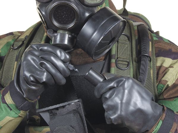 BlackHawk’s gas mask adapter kit allows you to drink through your mask.