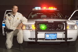 The StarChase launcher is mounted to the grill of Arizona DPS Highway Patrol Officer Korey Lankow's patrol car. Image courtesy of StarChase.