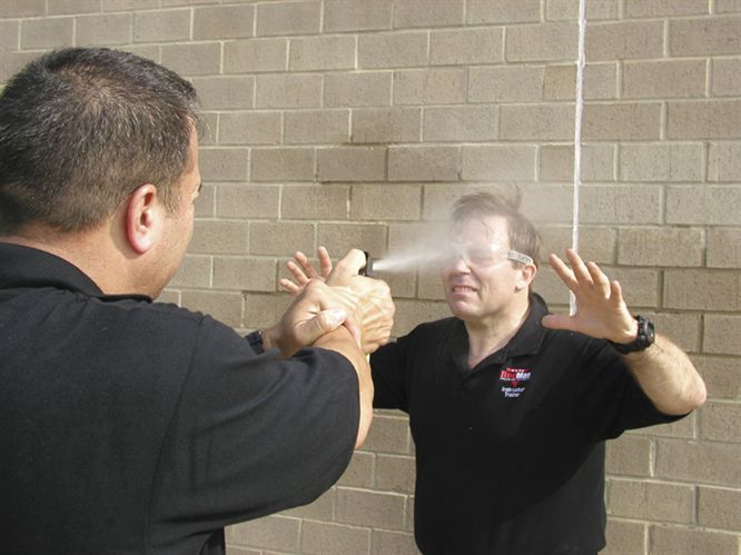 Co-author Gary T. Klugiewicz takes a shot to the face.