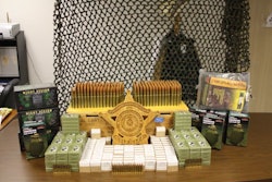 In a recent seizure, Zapata County Sheriff deputies confiscated 3,500 AK-47 rounds and 320 military issue .50 caliber machine-gun rounds. Photo courtesy of Richard Valdemar.