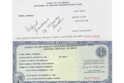 This Los Angeles County birth certificate was a forgery. Photo courtesy of Richard Valdemar.