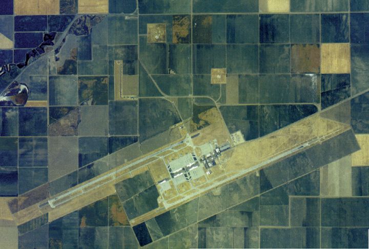 An aerial shot of the LeMoore Naval Air Station shooting range in California, which covers 420 acres, gives some idea of the amount of land needed to ensure safety.
