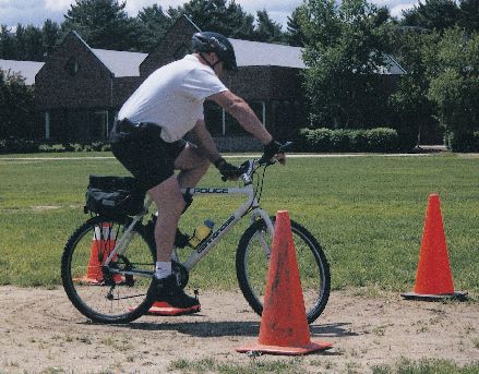 The ability to maintain balance and navigate tight circles is an important patrol skill, and part of the qualification test.
