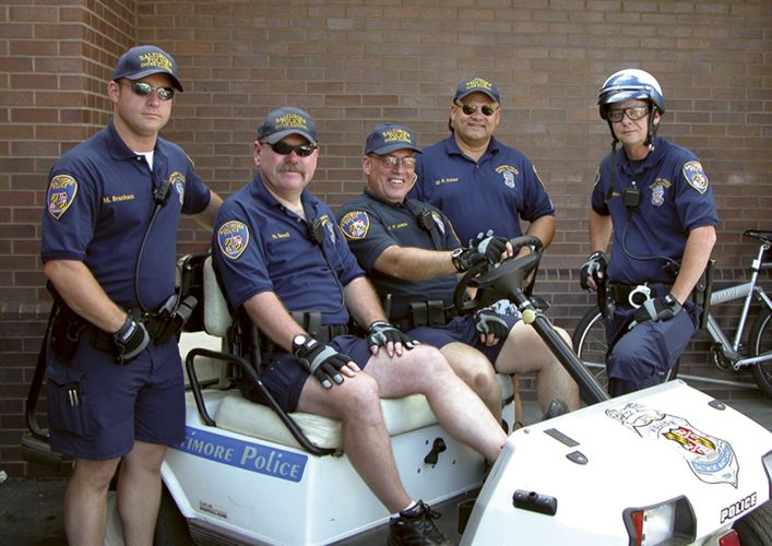 Officers with the Baltimore Inner Harbor Police Department received a donation of gloves from Gorgonz Performance Workwear.