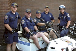 Officers with the Baltimore Inner Harbor Police Department received a donation of gloves from Gorgonz Performance Workwear.