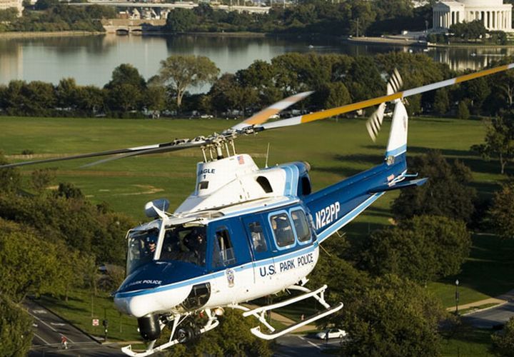 The U.S. Park Police use a Bell 412 twin-engine helicopter for airborne patrol and other law enforcement duties. Photo courtesy of Bell Helicopter.
