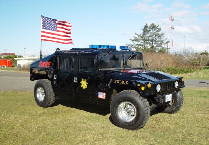 The Ocean Shores (Wash.) Police Department acquired a HMMWV for community relations work with its D.A.R.E. program.