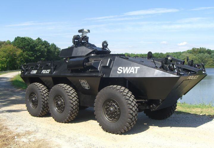 The Cobb County (Ga.) Police Department acquired a Cadillac Gage Textron LAV-300 amphibious light-armored vehicle.