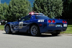 Bloomfield Hills (Mich.) Police Department uses a blue Chevrolet Corvette for parades and other warm-weather events.