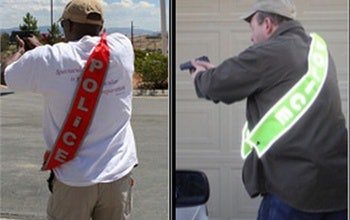 The DSM Safety Banner provides instant identification for an officer responding in plainclothes. Photo: DSM Safety Products.