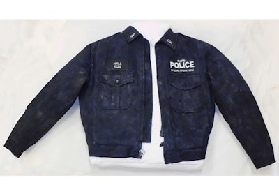 Jacket from a Port Authority Police Department officer who responded to the 9/11 terrorist attacks. Photo: NLEOMF.