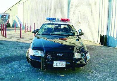 The damage to Officer Lavoie's patrol car offers vivid evidence of the ferocious firefight. Photo: Officer Lavoie.