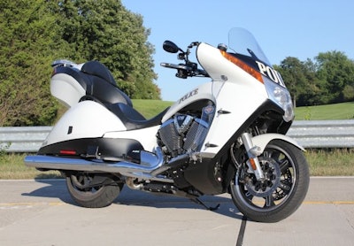 The Victory Vision was one of two new 2012 police bikes tested by the Michigan State Police. Photo: Paul Clinton.
