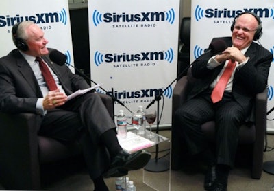 Former NYPD Commissioner Howard Safir (left) interviews former Mayor Rudolph Giuliani for 'The Badge.' Photo: Sirius XM Radio