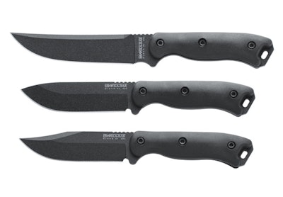 Ka-Bar's Becker Short knives will be available in trailing point, drop point, and clip point. Photos: Ka-Bar