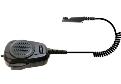 Pryme Radio's Storm Trooper microphone with Rino cable and Hydra connector. Photo: Pryme