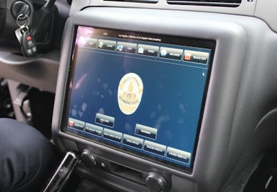 The LAPD is testing a dashboard touchscreen monitor for future patrol vehicles. Photo: Paul Clinton