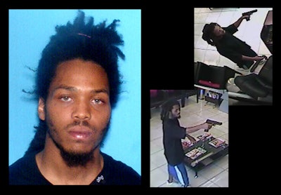 Surveillance images of David Edwin Bradley's barber shop robbery. Photos: FBI