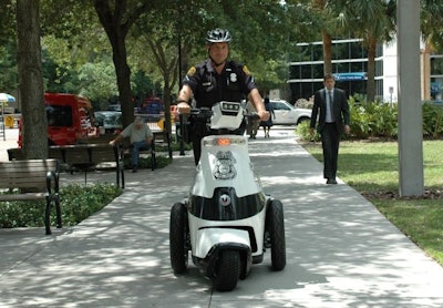 Tampa Police Officer Raymond Green operates a T3 Motion vehicle. Photo courtesy of TPD.