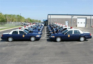 To celebrate its 75th anniversary, the Kansas Highway Patrol equipped 14 historic-themed Ford CVPIs. Photo: KHP