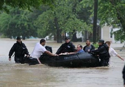 Nashville Police officers used military surplus boats to rescue residents during severe flooding in 2010. Photo courtesy of NPD.