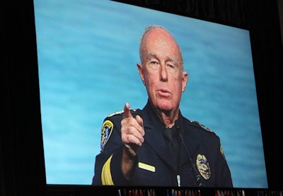 San Diego Chief William Lansdowne speaks at the opening ceremony of IACP 2012. Photo: Paul Clinton