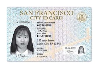 Example of the city ID card issued in San Francisco. Photo: City of San Francisco
