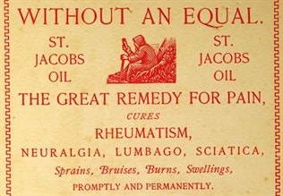 Snake oil advertising printed on the end papers of an edition of 'Ivanhoe' in 1892. CC_Flickr: Tim & Selena Middleton