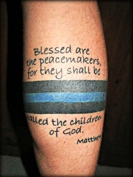 blessed are the peacemakers police tattoo