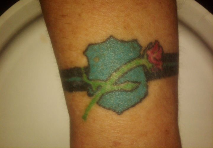 Dark Age Tattoo on Twitter Thin Blue Line Flag Tattoo dome by Tattoo Trey  LawEnforcement tattoo ThinBlueLine flagtattoo httpstcoaJymBRlz0w   Twitter