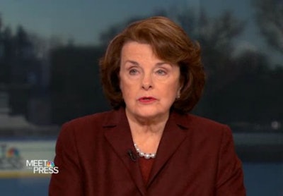 U.S. Sen. Diane Feinstein discusses a new assault weapons ban on 'Meet the Press.' Screenshot via NBC News.
