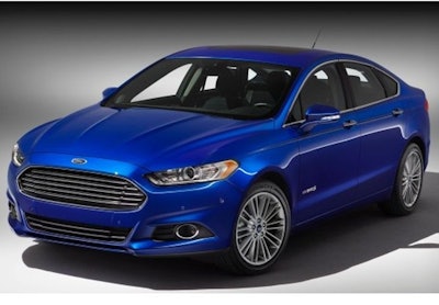 The 2013 Ford Fusion hybrid. Indianapolis currently operates these in their fleet and wants to shift all patrol vehicles to hybrid or EV powertrains by 2025. Photo courtesy of Ford.