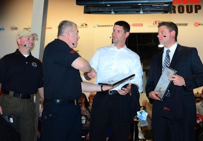 (l. to r.) Corporal Pete Penney, Deputy Brad Grice, and Master Deputy Jeff Maxwell are honored by Safariland.