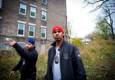 Officers Manny Canuto and Diamantino 'D' Araujo work in plainclothes in 'Boston's Finest.' Photo courtesy of TNT.