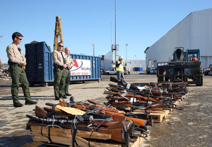These guns were slated for destruction at an LASD gun buyback event in 2010.