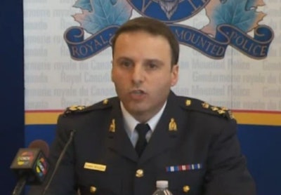 RCMP leaders brief the media Monday about a foiled al-Qaeda train plot. Screenshot via CBC News.