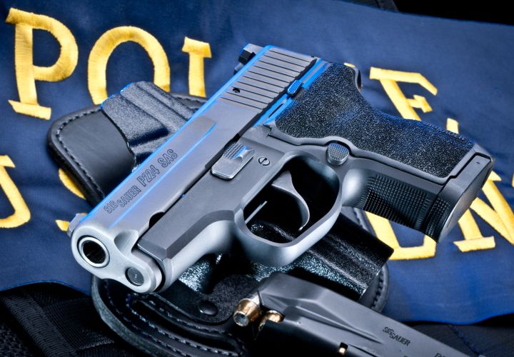 The SIG Sauer P224 is a subcompact pistol that offers 10 rounds of .40 S&W firepower.