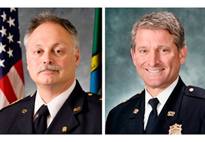 Jim Pugel (right) replaces John Diaz as Seattle PD's interim chief. Photos courtesy of SPD.