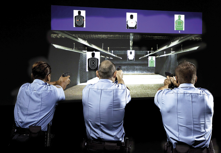 Meggitt’s FATS Lanes application for the L7 simulator creates a virtual firing range. Photo courtesy of Meggitt