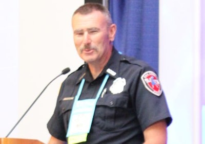 Officer Sam Lenda spoke about the Sikh Temple shooting at the 2012 IACP Conference. Photo by Paul Clinton.