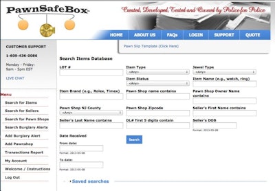 Screenshot courtesy of Pawn Safe Box.