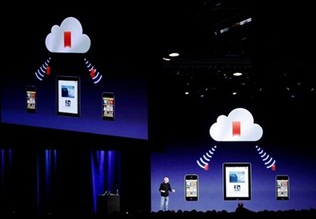 Apple's Steve Jobs demonstrates iCloud in June 2012. Photo via Netaberisha/Wikimedia.