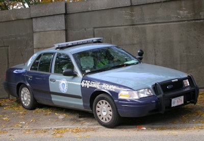 Massachusetts State Police 2005 Ford CVPI photo via Wikimedia.